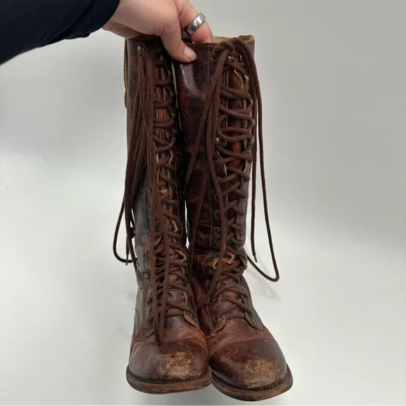 Flawed Freebird By Steven Grany Brown Leather Boots - Picture 3 of 15